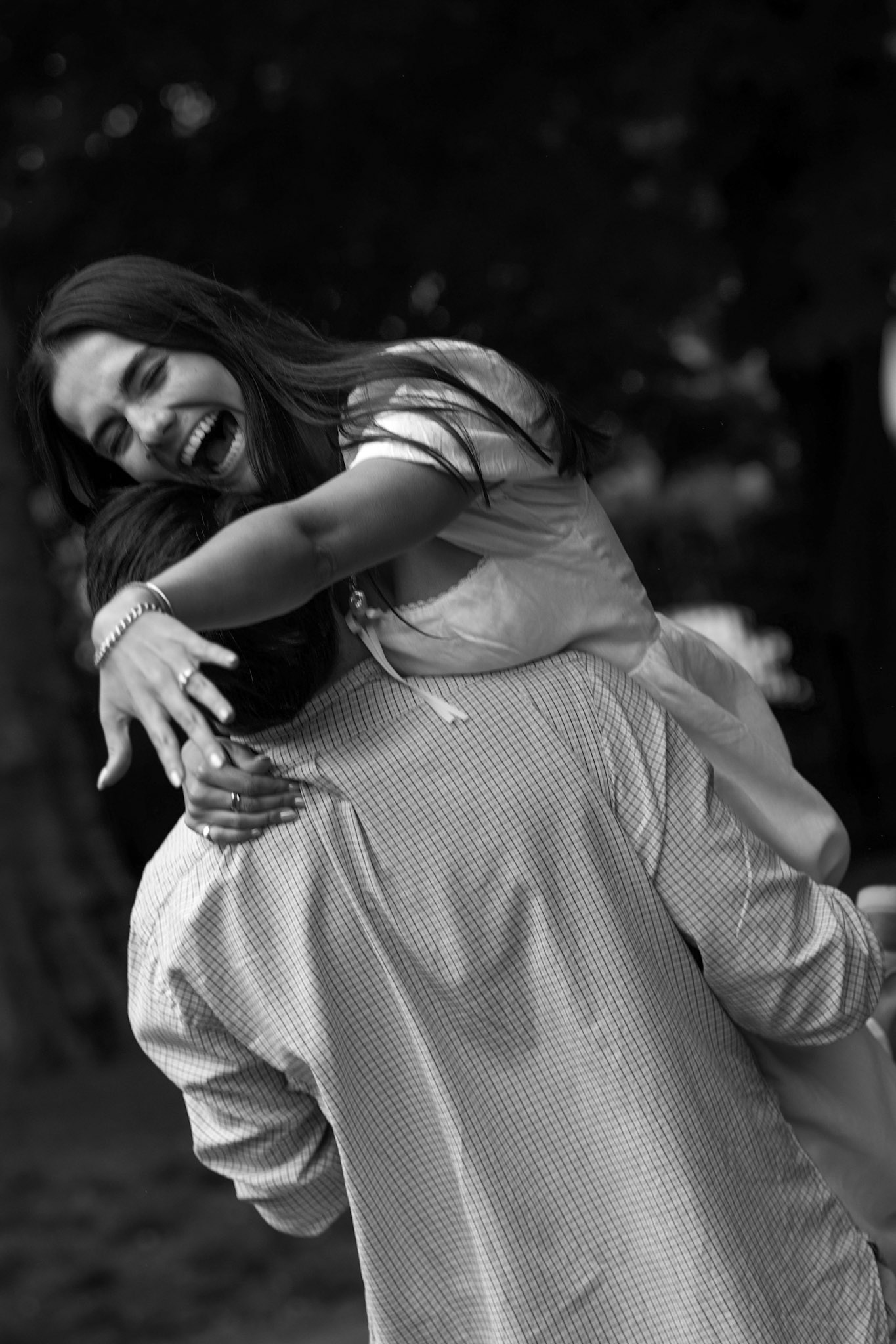 Bride running